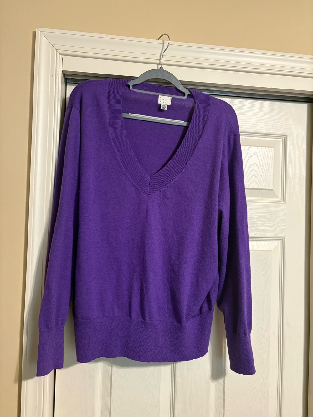 a new day Purple V-Neck Women's Sweater